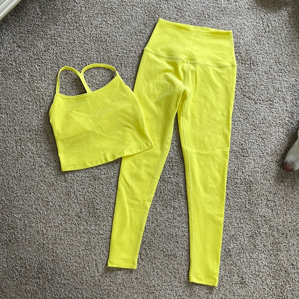Beyond yoga set! Both size XS! Highlighter yellow